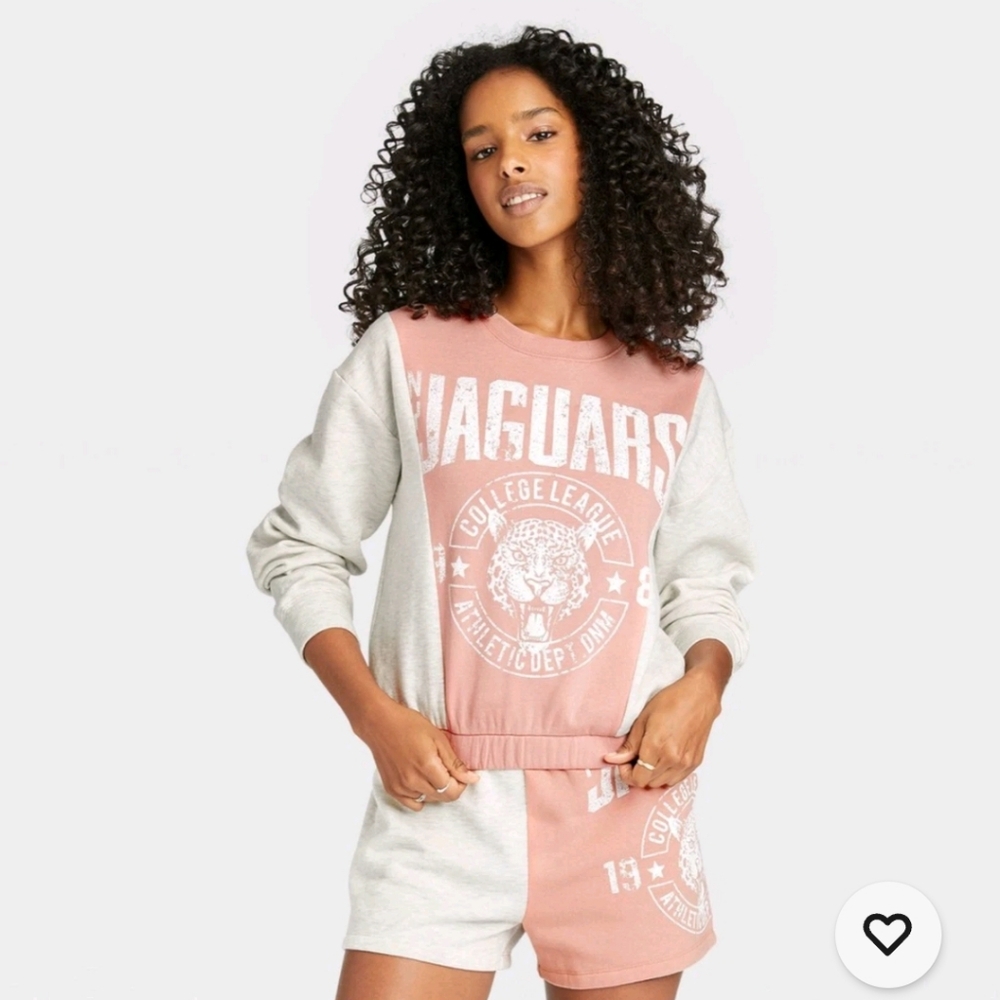 Zoe+Liv Sweatshirt XXL - 26 ptp  Gray & pink Jacquar Print Long Sleeve! NWT